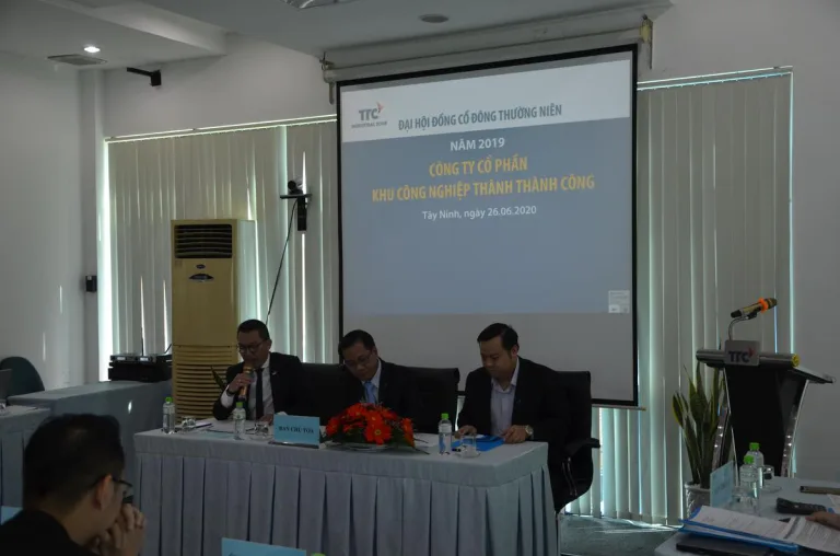 Đại Hội Đồng Cổ Đông thường niên năm 2019 - Công Ty CP Khu Công Nghiệp Thành Thành Công (TTC IZ)