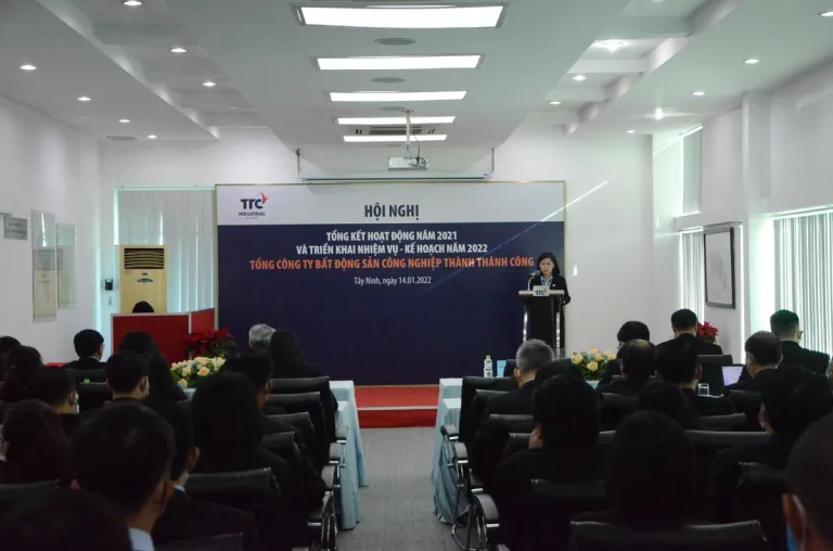 TỔNG CÔNG TY BĐS CÔNG NGHIỆP THÀNH THÀNH CÔNG TỔ CHỨC HỘI NGHỊ TỔNG KẾT HOẠT ĐỘNG NĂM 2021 VÀ TRIỂN KHAI NHIỆM VỤ - KẾ HOẠCH NĂM 2022 - Công Ty CP Khu Công Nghiệp Thành Thành Công (TTC IZ)