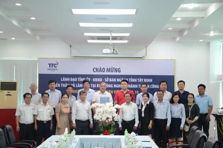 Lãnh đạo Tỉnh ủy – UBND – Sở Ban Ngành tỉnh Tây Ninh đến thăm và làm việc nhân ngày Doanh Nhân Việt Nam 13.10 tại Khu công nghiệp Thành Thành Công - Công Ty CP Khu Công Nghiệp Thành Thành Công (TTC IZ)