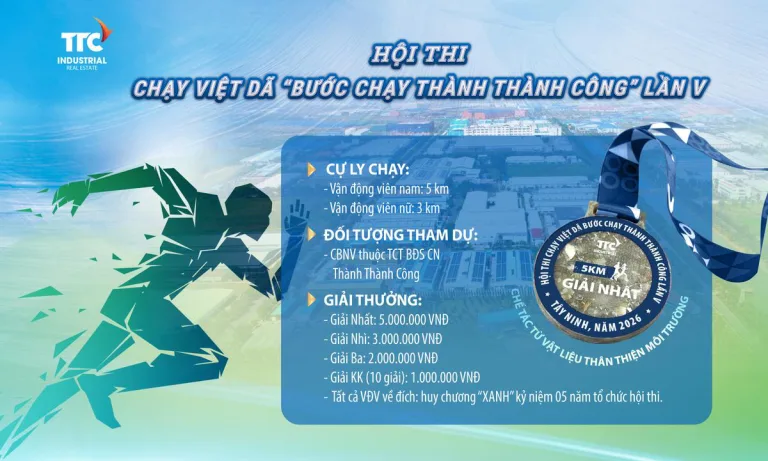 05 năm bước chạy Thành Thành Công - Mỗi bước chạy là một cam kết cho tương lai bền vững - Công Ty CP Khu Công Nghiệp Thành Thành Công (TTC IZ)