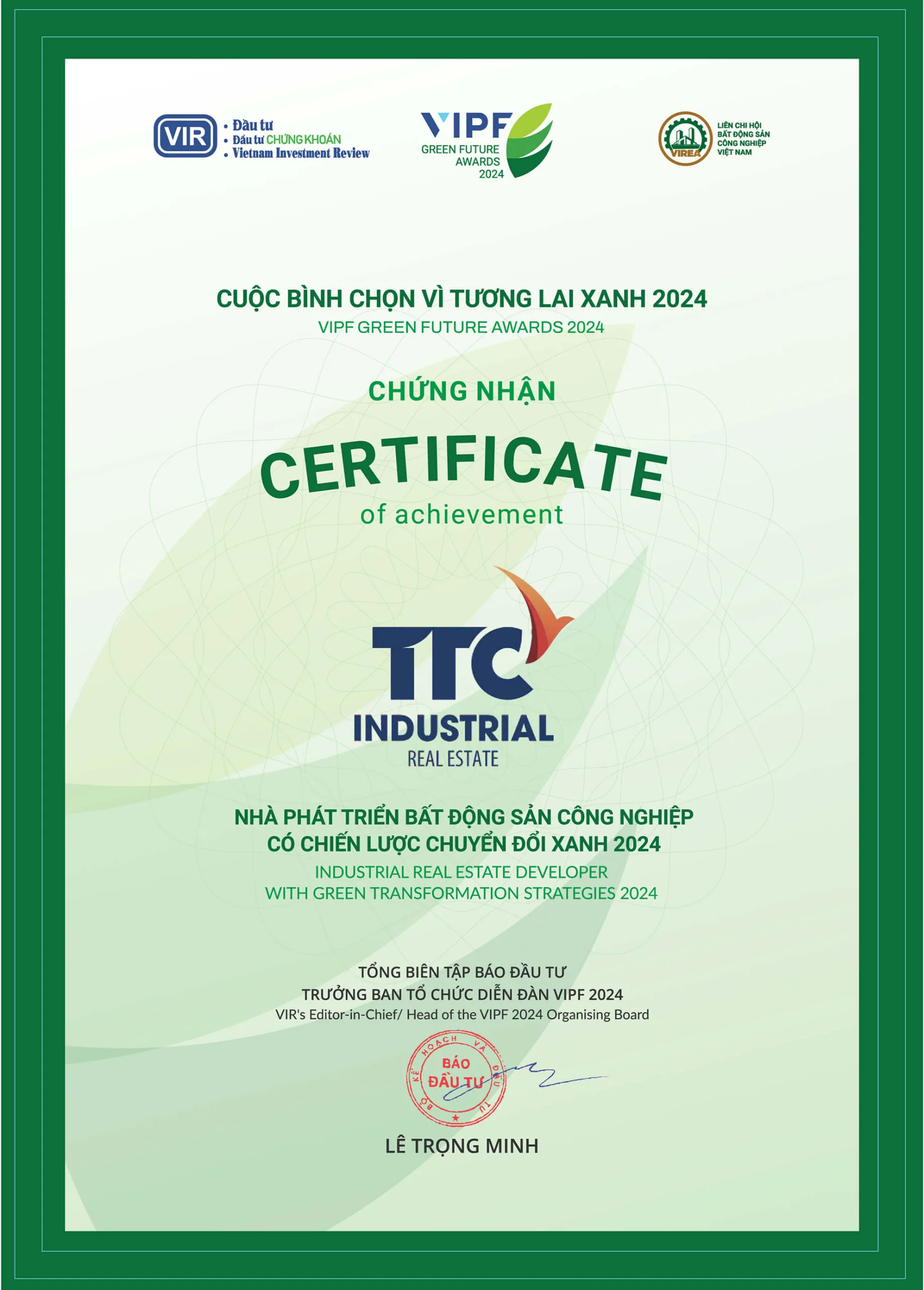 Phát triển bền vững - Công Ty CP Khu Công Nghiệp Thành Thành Công (TTC IZ)